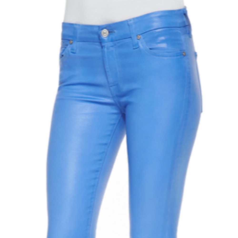7 FOR ALL MANKIND Turquoise Wax Coated Jean
